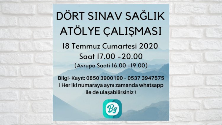 DÖRT SINAV SAĞLIK ATÖLYE ÇALIŞMASI - 18 TEMMUZ 2020